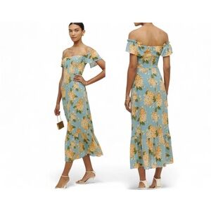 Reformation Butterfly Dress in Carmela Blue size 2